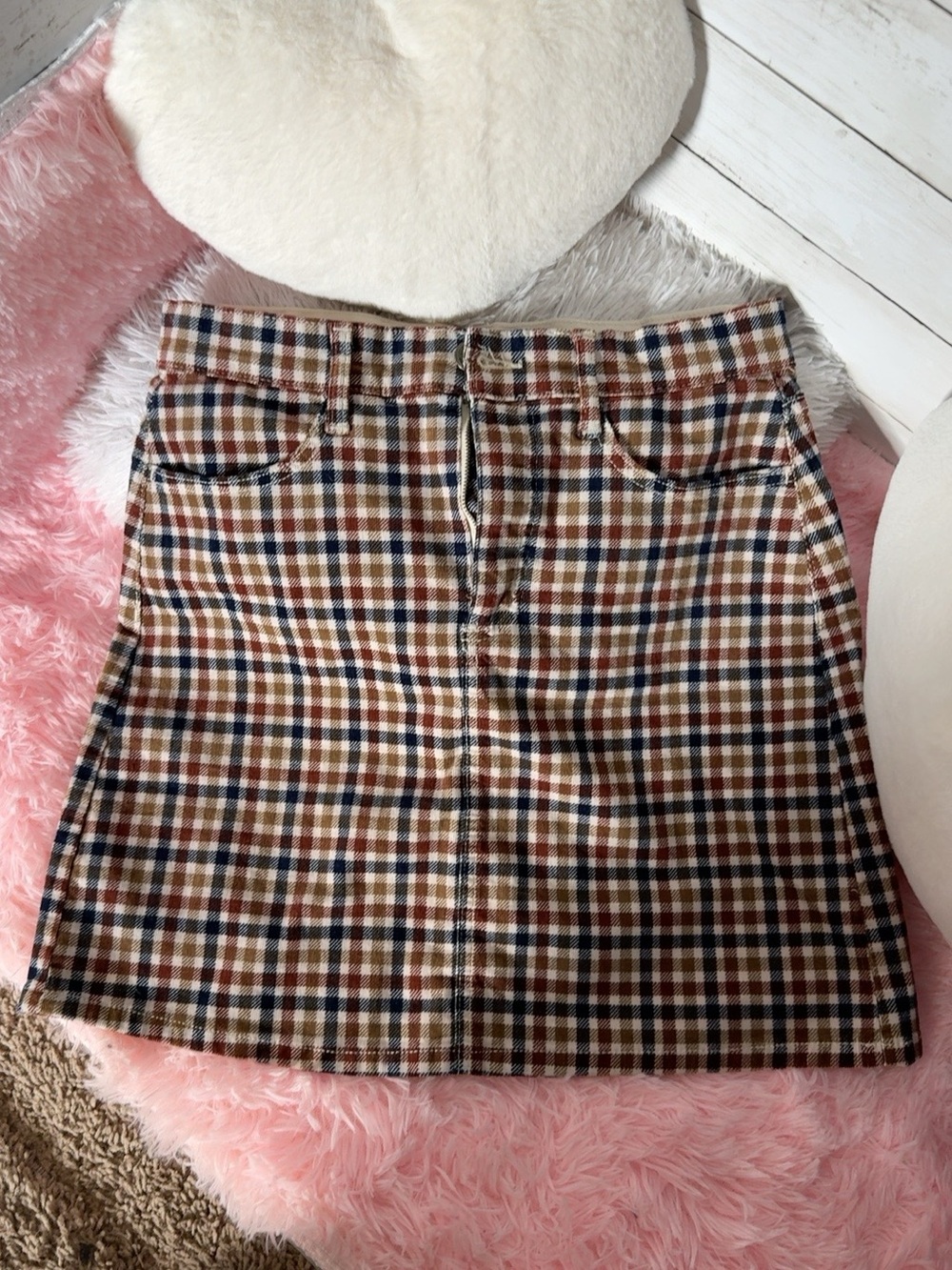 St. John’s Bay Plaid Mini Skirt Size 10